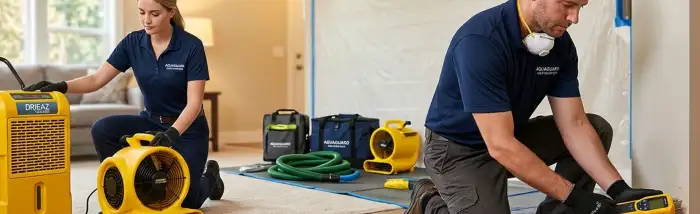 Water damage restoration team in Lansing, MI providing emergency cleanup and repair services